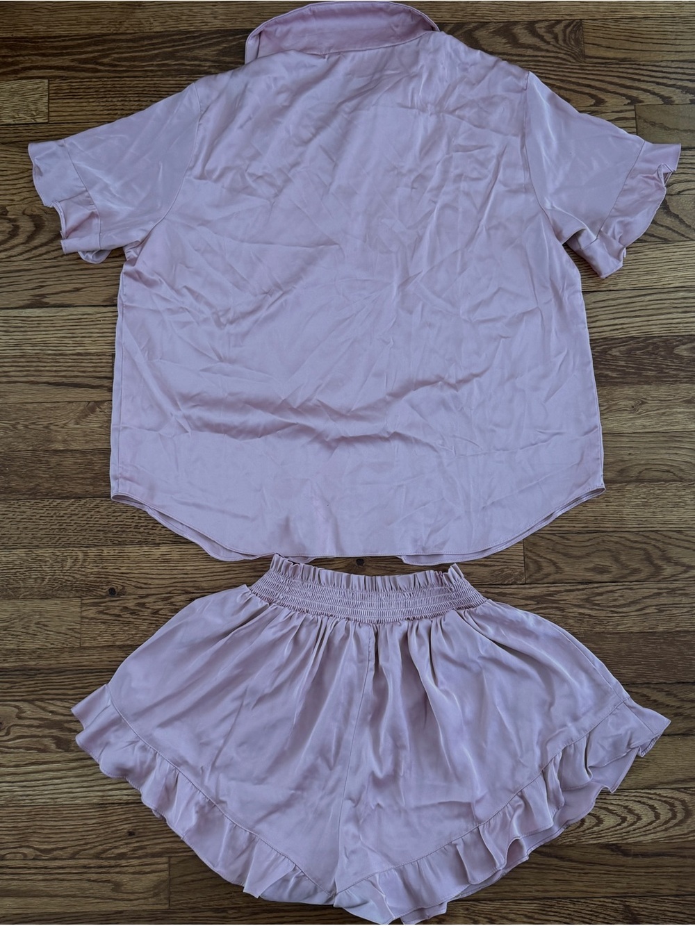 Birdie Grey Matte Satin Blush Pink Esther Pajama Set - Picture 5 of 8